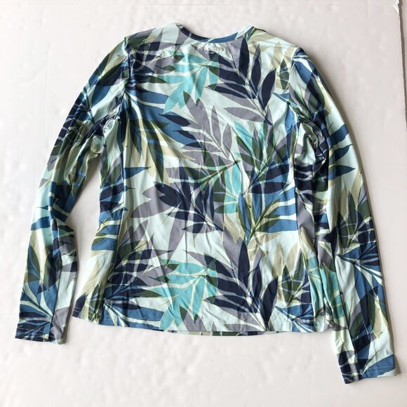 HANG TEN Rashguard Mint Leaf UV Protection Long Sleeve Swim Shirt Womens Small - Picture 3 of 7